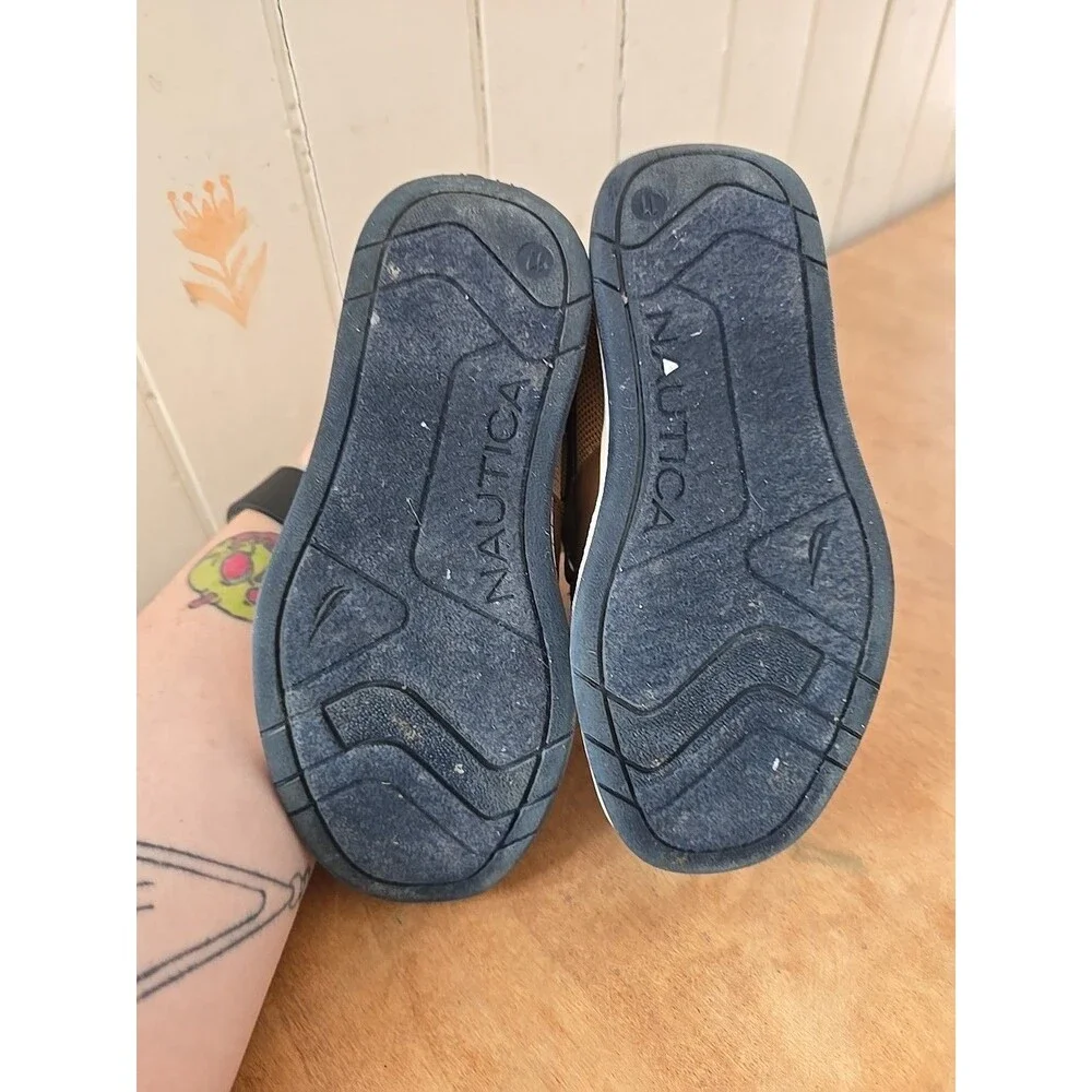 Nautica Brand Kids Brown Deck Shoes Toddler Sz 11 Boy Boat Slip On